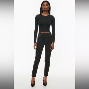 Aritzia Denim Forum- The Yoko High-Rise Slim 26L, size 26 in Black Eyeliner